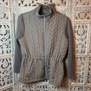Womens Thomas & Olivia Lightweight Ribbed Sleeve Full Zip Athleisure Jacket